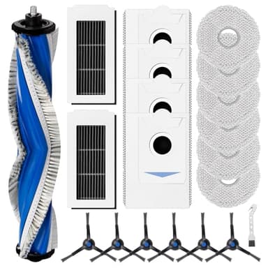 Set di accessori per aspirapolvere robot ECOVACS DEEBOT X5 Omni/X5 Pro con 1 spazzola a rotelle, 2 filtri HEPA, 6 salviette, 4 sacchetti per la polvere, 6 spazzole laterali, 1 spazzola per la