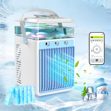 Condizionatore Portatile, Climatizzatore Portatile Silenzioso, 5 in 1 Aria Condizionata Portatile, Raffrescatore D'aria, condizionatore portatile senza tubo, 3 Velocità, 3 Modalità di Nebbia