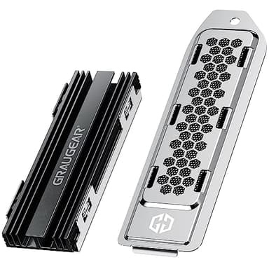 GRAUGEAR Dissipatore per SSD M.2 NVMe 2280 - compatibile con Playstation 5, PS5 Slim, kit di raffreddamento completo con copertura antipolvere.