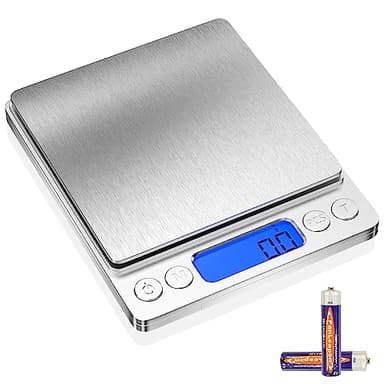 Gvolatee 3kg/0.1g inox bilancia cucina digitale elettroniche con LCD display e funzione tara, bilance di precisione spegnimento automatico con 6 unità, pesatura cibi per cottura, cottura, miscelazione
