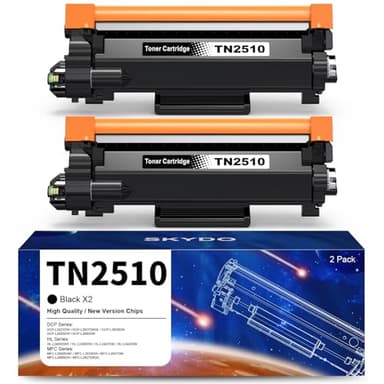 Skydo TN2510 Toner Compatibili per Brother TN 2510 TN-2510 TN2510XL per Brother MFC-L2800DW MFC-L2835DW HL-L2445DW HL-L2400DWE DCP-L2665DW DCP-L2660DW MFC-L2860DWE MFC-L2827DW (2 Nero)