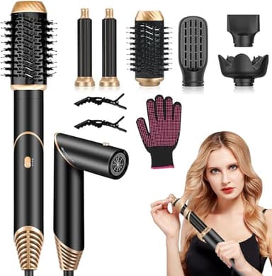 GAOEEIN Air Styler 6 in 1 Multifunzione Asciugacapelli con Spazzola Lisciante, Spazzola Arricciacapelli 110,000 RPM, 1000W, Adatto per L'Asciugatura con Phon, Lo Styling Dei Capelli Ricci e Lisci