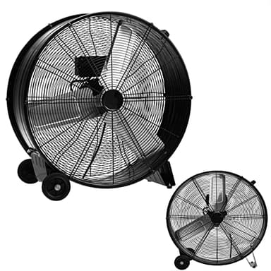 RELAX4LIFE Ventilatore da Terra 180W, Ventola con 2 Ruote, 3 Velocità Regolabili, Ventilatore Elettrico con Struttura Metallica, Facile da Usare e Regolare con Manopola (Nero)