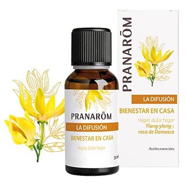 Pranarôm - La Diffusione - Casa Dolce Casa - Oli Essenziali per Diffusione - Cocooning - Ylang-Ylang e Rosa Damascena BIO - Idea regalo - Feste di Natale - 30ml