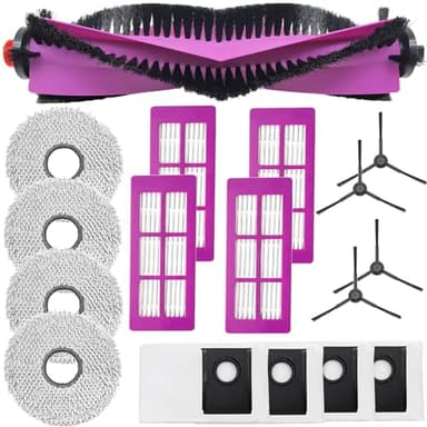 KimSin Accessori per Eureka J15 Pro Ultra aspirapolvere robot di ricambio, Spazzola Principale, 4 Panni, 4 Sacchetti, 4 spazzole Laterali, 4 Filtro