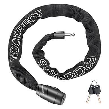 ROCKBROS Lucchetto Bici con Chiavi, Catena Antifurto in Acciaio 95cm/15.61mm, con 2 Chiavi, per Bicicletta E-bike Moto Scooter Monopattino Elettrico