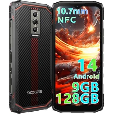 DOOGEE Blade 10 Rugged Smartphone, 9GB+128GB/2TB Telefono Indistruttibile Android 14, 6.56” HD+ 90Hz IPS, 10.7mm Ultra-thin, Octa Core, 16MP+8MP, NFC/Widevine L1/IP68/IP69K/GPS/Face ID