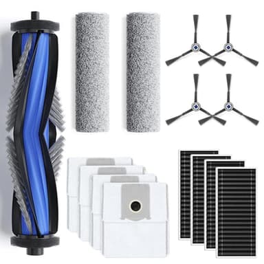 Geoviizon Set di 15 accessori per ECOVACS DEEBOT X8 Omni/X8 Pro Omni, 1 spazzola principale in gomma, 4 filtri, 2 rulli, 4 spazzole laterali, 4 sacchetti per la polvere
