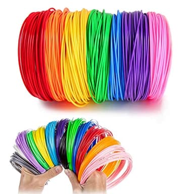 Filamento Penna 3D, 3D Penna Filamento Ricarica PLA, Penna 3d Ricariche per Penna 3D in PLA, Filamento PLA per penna 3D Diametro 1,75mm, 10Colori (Colore Casuale) Lunghezza Totale 50M