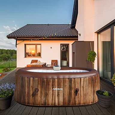 Arebos Vasca idromassaggio | Gonfiabile | Indoor & Outdoor | 190x120 cm ovale | 2 persone | 90 getti di massaggio | con riscaldamento | 550 litri | Incl. copertura | Bubble Spa & Wellness Massage