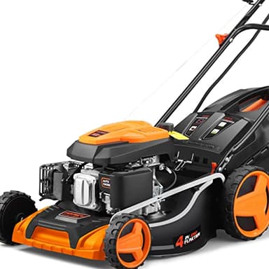 Tagliaerba a scoppio semovente a trazione 4in1 avvio elettrico FUXTEC FX-RM5196eS con ZipGO batteria larghezza di taglio 51 cm, a benzina 196cc Easy Clean 6CV mulching/raccoglierba 60L