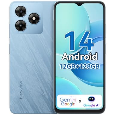 Blackview WAVE 8 Smartphone 2025, 12GB+128GB/2TB Telefono Android 14, 6.56" HD+/90Hz, 5000mAh/10W Telefoni, 13MP+8MP Telefono, Cover Inclusa, 4G Dual SIM Telefoni Cellulare, GPS/Tipo-C/3.5mm Jack
