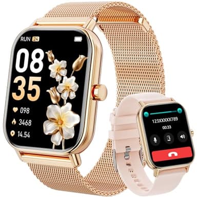 Smartwatch con Chiamate Bluetooth,1,85'' Smartwatch per Uomo Donna,Orologio Sportivo Impermeabile IP67 con 110+ Modalità Sportive,Fitnesswatch con Contapassi Cardiofrequenzimetro SpO2 per Android iOS