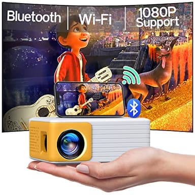 YOTON Mini proiettore portatile - Y3 WiFi Bluetooth Videoproiettore, Supporto Full HD 1080P, Zoom 50% e correzione trapezoidale ±50°, Proiettore Home Theater Compatibile con iOS e Android Phones/PC/Fi