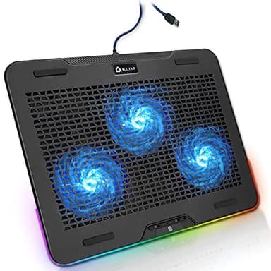 KLIM Aurora + Base di raffreddamento RGB per PC Portatili da 11" a 17" + Alimentata USB + Supporto di raffreddamento per laptop da gaming + Stabile e Robusto + Ampia compatibilità + NUOVA