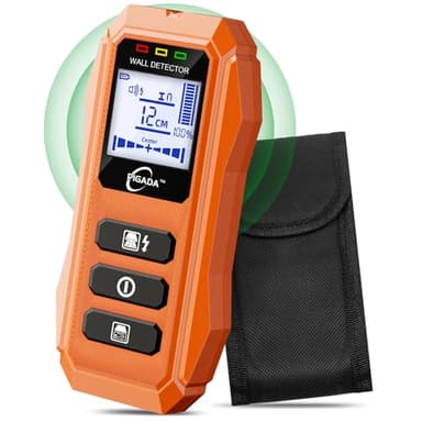 Rilevatore da Parete fino a 12 cm contiene custodia protettiva, Rilevatore di Metallo 6 In 1 con chip microprocessore intelligente Display HD LCD,Avviso Sonoro,Legna/Metallo/Magnetico/Cavi Elettrici