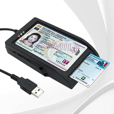 Internavigare CIE + CRS/CNS - Lettore carte contact e contactless per leggere CIE 3.0, Tessera Sanitaria, smart card di Firma Digitale connessione USB e Compatibile con Windows, Mac, Linux