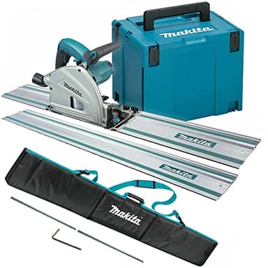 Makita Makita SP6000J2 - Sega a immersione con 2 guide da 1,5 m, barra connettore e borsa, sega a immersione elettrica, sega a immersione 240 V, sega a immersione con accessori, sega a immersione