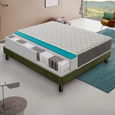 Materassiedoghe - Materasso 800 Molle Insacchettate Indipendenti - Alto 30 cm - 5 cm Memory Foam - Ortopedico - Ergonomico - 100% Made in Italy (160x190 cm)