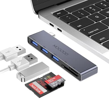 MOGOOD USB C Hub,adattatore USB multiporta per Macbook Pro e accessori aria,5 in 1 USB C Dongle con 1 × USB 3.0,2 × USB 2.0,lettore di schede SD/TF,compatibile con laptop,desktop,MacBook,NoteBook,ecc