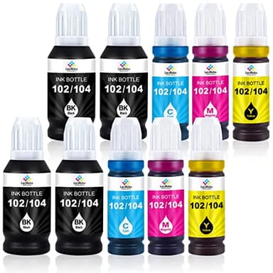 LeciRoba E-104 per epson 104 103 102 Ecotank Multipack use with ET-2710 ET-2711 ET-2712 ET-2714 ET-2715 ET-2720 ET-2721 ET-2726 ET-2810 ET-2810 5 ET-2 820 ET-2825 ET-2826 ET-4700 ET-4800 (10 pezzi)