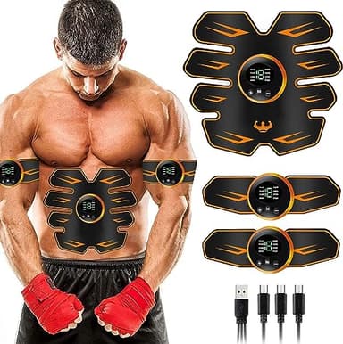 Elettrostimolatore per Addominali,Elettrostimolatore Muscolare,EMS Stimolatore,USB Addominale Tonificante Cintura, Cintura Addominale per Muscoli Addominali snelli e tonici,Addome/Braccio/Gamba