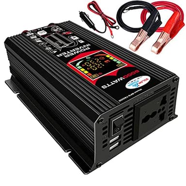 Iriisy Inverter 12v 220v Inverter per Auto 6000W Invertitore di Potenza con 2 Porte USB 2.1A per Automobile, Battello a Vapore, Auto Camper Frigorifero e Computer