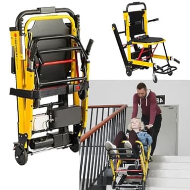 WOLWES Montascale Portatile,Montascale per Anziani,Sedia A Rotelle Elettrica Pieghevole,Montascale Elettrici,Scooter per Disabili,per Scale su E Giù A