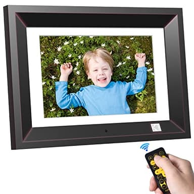 KODAK Cornice Digitale 10.1 Pollici,1280 x 800 FHD IPS, Cornice Elettronica per Foto 16:10, Foto, Musica, Lettore video, Calendario, Allarme, Supporto Scheda USB/SD con telecomando, Nero