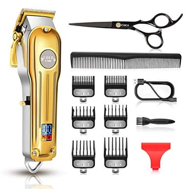 CIICII Tagliacapelli Uomo Professionale, Tagliacapelli Regolabarba Uomo (Regolabile/ 12Pcs/ Senza Fili/Batteria Ricaricabile/USB/Display LCD) per Taglio Capelli Fai Da Te/Casa/Barbiere/Salone