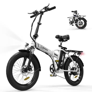 ELEKGO Bici Elettrica 20" Fat Tire 3.0 Bicicletta Elettrica Batteria 36V12Ah Bicicletta Pieghevole, Trasmissione a 7 velocità City Bike, Motore 250W Mountain Bike per Adulti