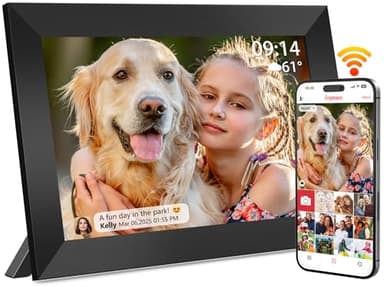 Frameo - Cornice digitale WiFi da 10,1 pollici, 1280 x 800 HD, cornici touch screen IPS, memoria da 32 GB, rotazione automatica, montaggio su scrivania o a parete, condividi video e foto in qualsiasi