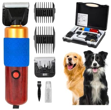 Ampvolts Tosatrice per cani 200W, rumore inferiore tosatrice per cani professionale con Cavo di Alimentazione da 3m，2000-6000RPM, Adatto per cani, gatti, pecore, cavalli e altri animali Clippers Kit