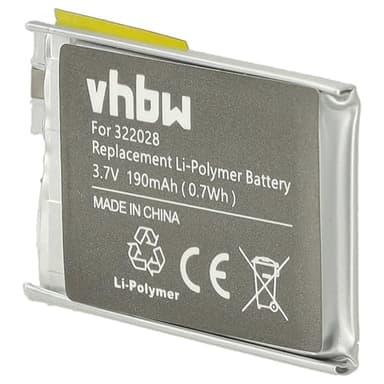 vhbw batteria compatibile con TomTom Runner Cardio, Multisport smartwatch orologio bracciale fitness (190mAh, 3,7V, Li-Poly)