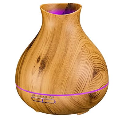 Diffusore di oli essenziali da 550 ml, diffusori di legno per aromaterapia con umidificatore a nebbia fredda timer per la casa, spegnimento automatico dell'acqua, luci che cambiano a 7 colori