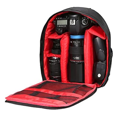 docooler Zaino Fotografico, Piccola Borsa Fotografica Antiurto Impermeabile 33x26x12cm (rosso)