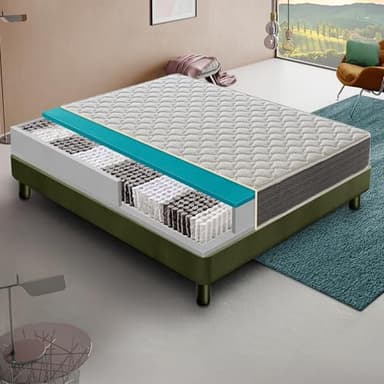 Materassiedoghe - Materasso 800 Molle Insacchettate Indipendenti - Alto 30 cm - 5 cm Memory Foam - Ortopedico - Ergonomico - 100% Made in Italy (Matrimoniale, 160x200 cm)