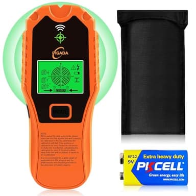 Rilevatore da Parete contiene custodia protettiva, Rilevatore di Metallo 6 In 1 con chip microprocessore intelligente Display HD LCD,Avviso Sonoro,Legna/Metallo/Magnetico/Cavi Elettrici