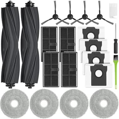 RUKHOOL Accessori Ricambi per Dreame L10s Ultra Gen 2 / L10s Pro Ultra Heat/Mova E30 Ultra Ricambi Kit X30 Ultra 6 Sacchetti Ricambio 4 Panni Mocio 2 Spazzola Principale 4 Filtri 4 Spazzole Laterali