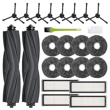 DrRobor Accessori per Dreame L10s Ultra/ L10 Ultra, Kit di Ricambio per Xiaomi X20+/ X10+ con 2 Spazzola Principale, 8 Panni per Mocio, 8 Spazzole Laterali, 4 Filtro Hepa