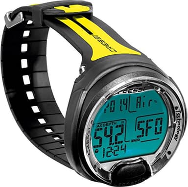 Cressi Leonardo Diving Computer Computer Subacqueo Aria/Nitrox, Modalita Profondimetro, Misura Unica, Unisex Adulto, Nero/Giallo