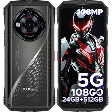 DOOGEE S118 Pro Rugged Smartphone 5G, 512GB + 24GB, Dimensity 7050 10800mAh/33W, 108MP+20MP+8MP Telefono Indistruttibile, Android 14 6,6" FHD+ 120Hz, 5G Dual SIM/WiFi 6/NFC/OTG, Argento
