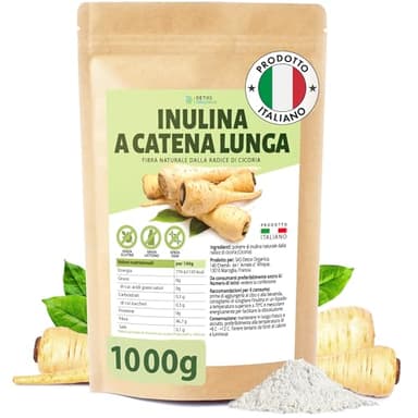 Inulina a catena lunga-1000g inulina in polvere-inulina di cicoria-Fibra Vegetale Prebiotica riduce l'assorbimento di zuccheri e grassi-Vegana