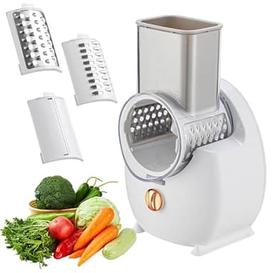 Grattugia elettrica per formaggio, per insalata elettrica, multi grattugia, taglia frutta, affettatrice automatica professionale con lame multi cono per frutta e verdura, in acciaio inossidabile,