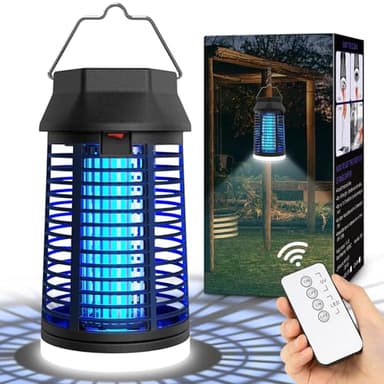 seenlast Lampada Antizanzare Elettrica, Lampada Zanzare 15W 4200V UV Zanzariera Elettrica con LED e Telecomando, Insetticida Zanzare per Casa Giardino Interno Esterno Cucina