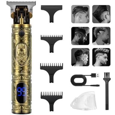Tagliacapelli Uomo Professionale,Trimmer 0mm, Trimmer Barba,Elettrico Barba Kit per Uomo,Trimmer Capelli Con USB Ricaricabile Impermeabile Schermo LCD per Bambini Adulti Barbiere.