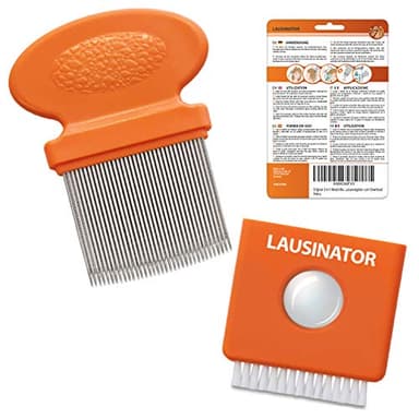Pettine anti pidocchi e anti lendini Lausinator 3in1 con lente d'ingrandimento integrata, fodera e spazzola per la pulizia sia per bambini che per adulti.