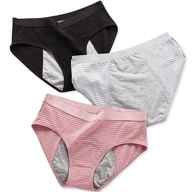 Intimo per l'incontinenza per Adulto, Slip Donna Assorbenti per Incontinenza Lavabili Riutilizzabili Mutande, Intimo per Incontinenza, 3 Pezzi