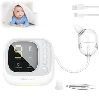 Aspiratore Nasale, Aspiratore Nasale Elettrico con 9 Livelli di Aspirazione, Aspiratore Nasale Neonato di Tipo Split con Luci e Musica, Aspiratore Nasale di Grande Capacità ed Efficiente Pulizia