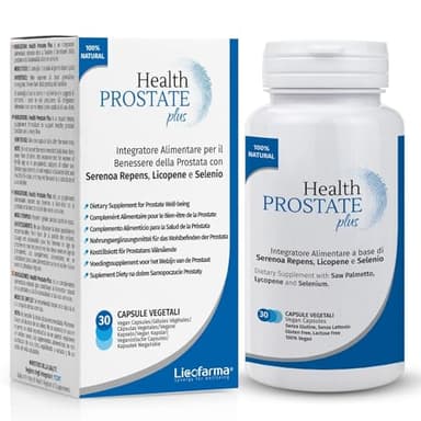 Health Prostate Plus | Integratore Prostata e Vie Urinarie Maschili con Serenoa Repens, Licopene e Selenio | Confezione da 30 capsule